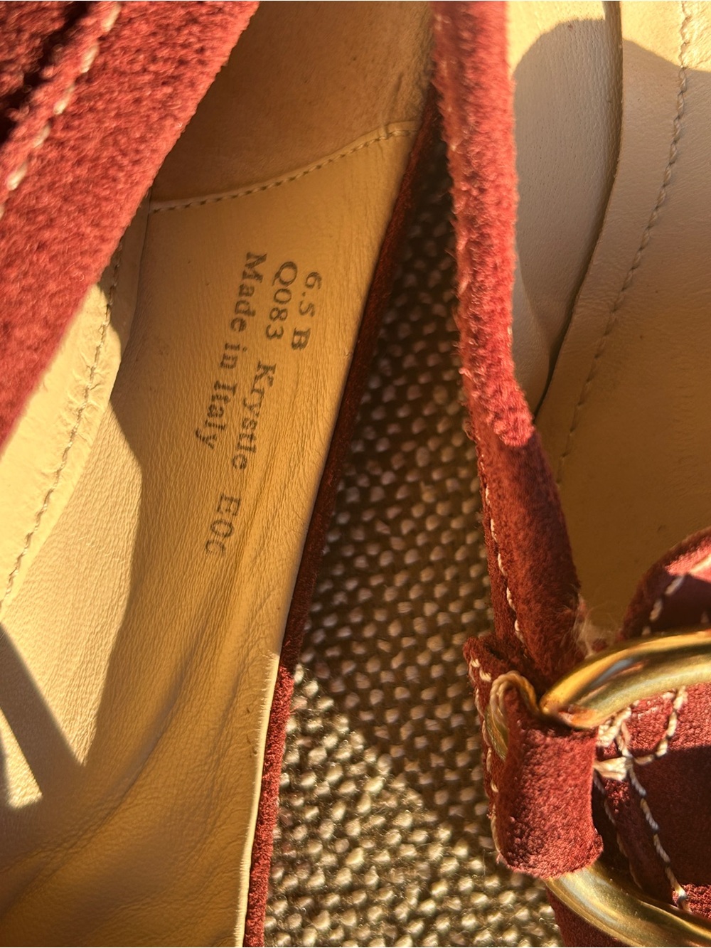 Coach Krystle Burgundy Suede Block Heel - Picture 5 of 6